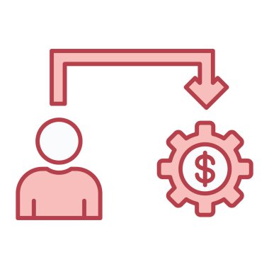 iş ve finans çizgisi simgesi, vektör illüstrasyonu