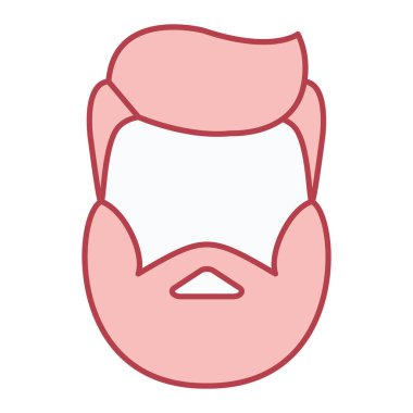 Sakallı erkek yüzü ve saç stili vektör çizimi