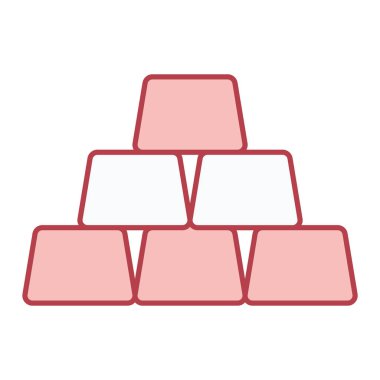 Beyaz arkaplanda altın külçeleri simgesi. vektör illüstrasyonu