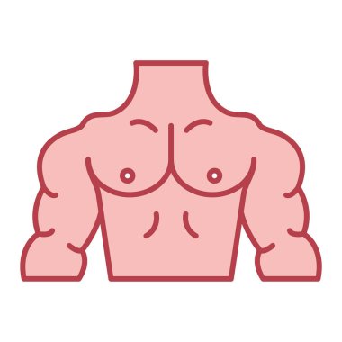 İnsan vücudu simgesi. Göğüs vektörü sembolünün taslağı. düz biçim.