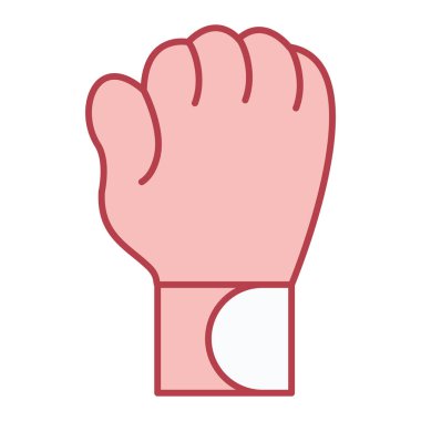 Eldiven simgesini tutan bir el. izole ve düz illüstrasyon