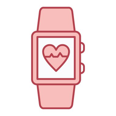 Kalp atış hızı vektör çizimine sahip akıllı twatch