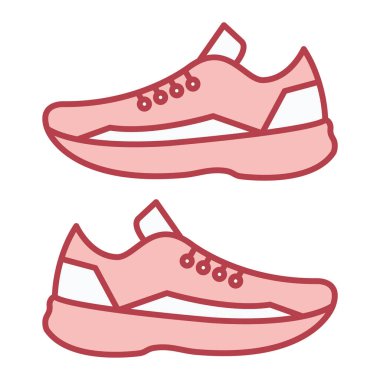 Çizgi film stili izole edilmiş vektör illüstrasyonunda spor ayakkabı simgesi