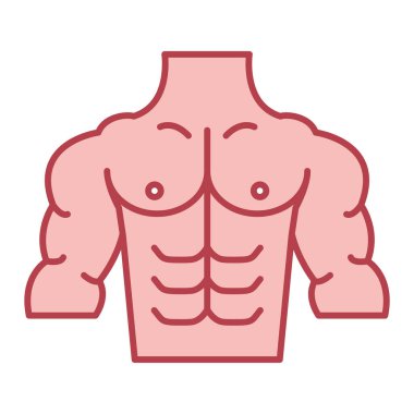 İnsan vücudu simgesi. Kas vektörü sembolünün özet çizimi.