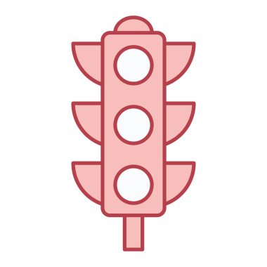 Trafik ışığı düz simgesi, vektör illüstrasyonu