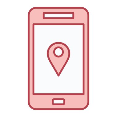 Cep telefonu simgesi, vektör illüstrasyonu