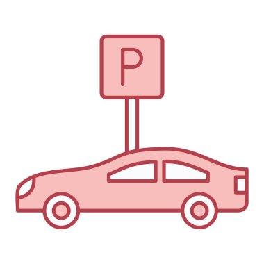 yol çizgisi biçim vektör illüstrasyon tasarımlı araba parkı