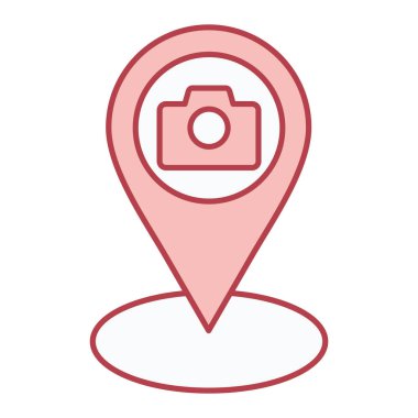 konum pin kamera simgesi vektör illüstrasyonu