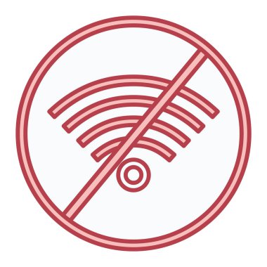 Kırmızı dairenin izole edilmiş tek bir simgesinin vektör çizimi