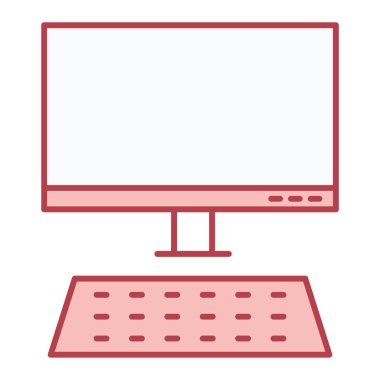 Bilgisayar monitörü simgesi. vektör illüstrasyonu