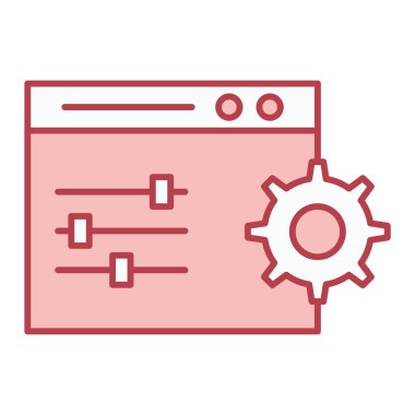 Web sayfası simgesi. Tasarımınız için tarayıcı vektör simgelerinin özet çizimi