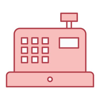 ATM makine simgesi vektörü. Taslak alışveriş arabası tabelası. izole edilmiş sınır sembolü çizimi