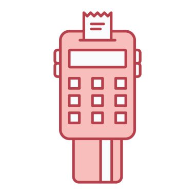 Bitcoin para makinesi simgesi. beyaz arkaplanda izole edilmiş web tasarımı için pos chip terminal vektör rengi