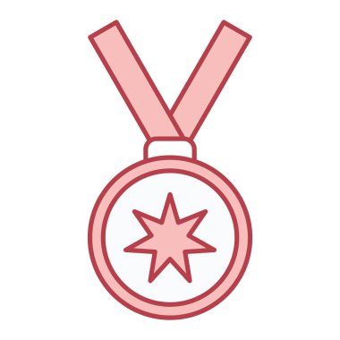 Kurdele ikonlu madalya. Web için ödül vektör simgelerinin özet çizimi