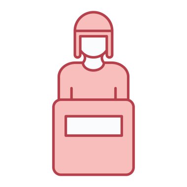 Çanta avatar karakter vektör illüstrasyon tasarımlı kadın