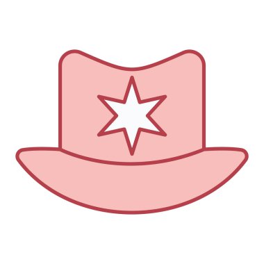 Yıldız ikonlu şapka. izole ve düz illüstrasyon