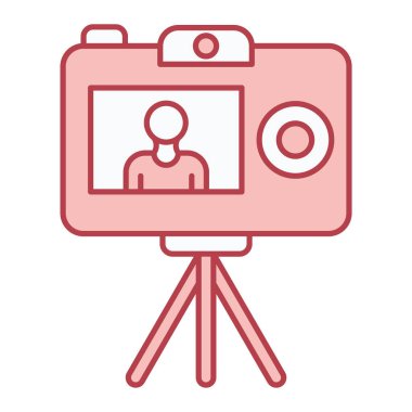 Kamera simgesi vektörü beyaz arkaplanda izole edildi, adam şeffaf işareti