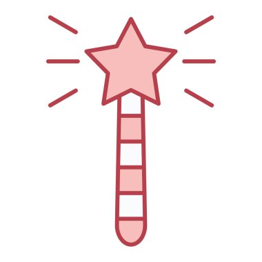 Yıldız ikonlu sihirli değnek. Web için yıldız vektör simgelerinin özet çizimi