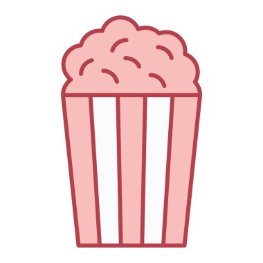 Patlamış mısır kovası ikonu. Web tasarımı için basit sinema vektör simgeleri çizimi