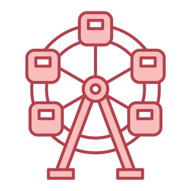 Dönme dolap ikonu. Web için robot vektör çizgisi simgelerinin özet çizimi