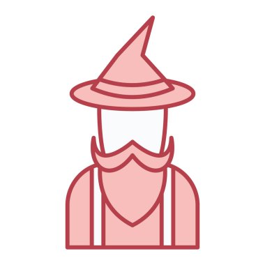 Şapka ikonlu adam. vektör illüstrasyonu