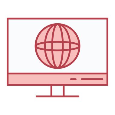 Küre simgesi ile gözlemle. vektör illüstrasyonu