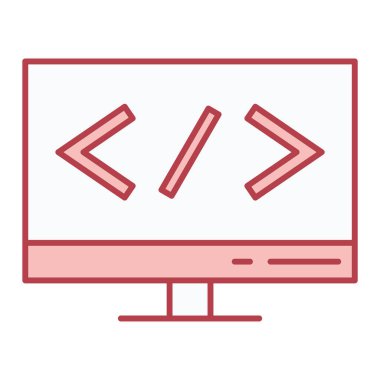 bilgisayar monitörü ikon vektör illüstrasyonu