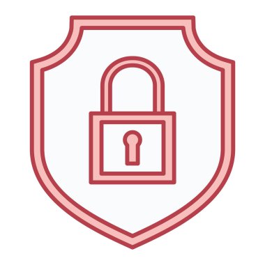 asma kilit ikon vektör illüstrasyon tasarımı ile kalkan