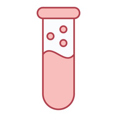 Test tüpü simgesi. Beyaz arkaplanda izole edilmiş web tasarımı için laboratuvar matara vektör simgelerinin basit çizimi