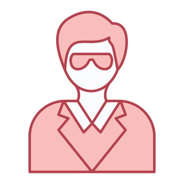 Gözlüklü adam Avatar karakter vektör çizim tasarımı