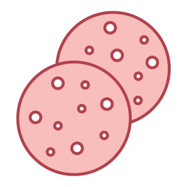 Lezzetli çörek ikonu. Web için pizza vektör simgelerinin özet çizimi