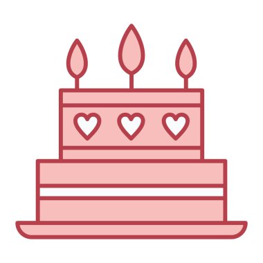 Mumlu pasta ve mum vektör çizim tasarımı