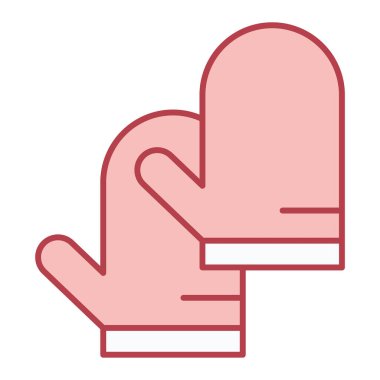 Eldiven ve eldiven ikonlu eldiven. vektör illüstrasyonu