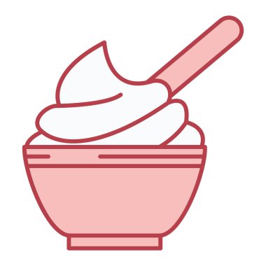 Bir kase çorba ikonu vektör çizimi tasarımı