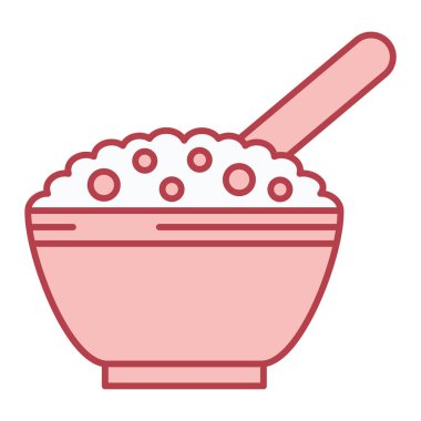 Çubuklu çorba kasesi ve tokmak vektör çizimi tasarımı