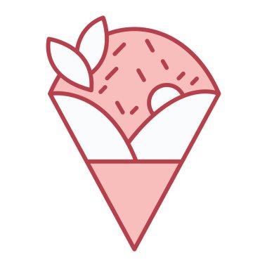 Yiyecek ve içecek ikonunun vektör illüstrasyonu