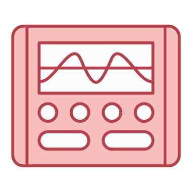 Video oyunu konsol vektörü. Ana hatlarıyla müzik aleti işareti. izole edilmiş sınır sembolü çizimi