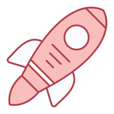 Roket ikonu. Web için basit uzay vektör simgeleri çizimi