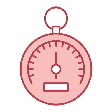 Kronometre simgesi. kronometre işareti. kırmızı renk tasarımı. vektör illüstrasyonu