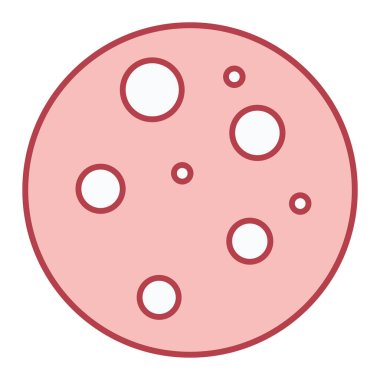 Sosis ikonu. Beyaz arkaplanda pizza vektör çizimi çizimi