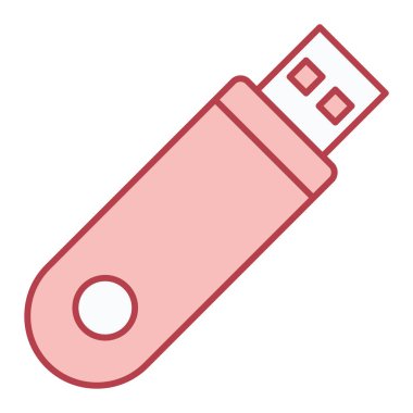 usb flash disk simge vektör illüstrasyon tasarımı