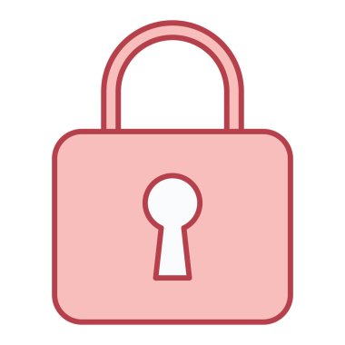 Asma kilit simgesi. Güvenlik sistemi sembolü. vektör illüstrasyonu