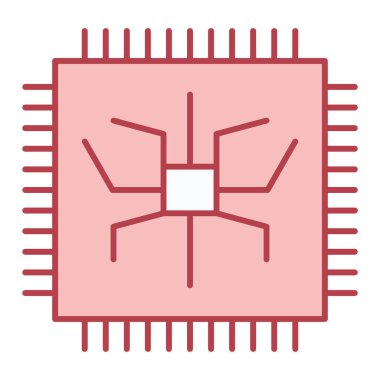 İşlemci. Web simgesi basit illüstrasyon