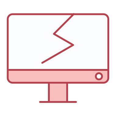 Bilgisayar monitörü simgesi. vektör illüstrasyonu