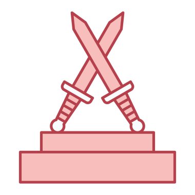 Kılıç simgesi. Web için ortaçağ silah vektör simgelerinin özet çizimi