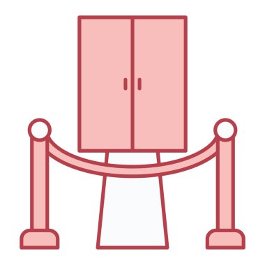 Web ve mobil uygulama için kırmızı çizgi simgesi, vektör illüstrasyonu