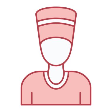 Bandaj ikonlu bir adam. Tıbbi işçi vektör illüstrasyonunu özetle. beyaz arkaplanda izole