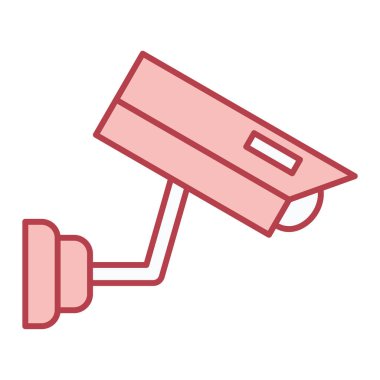 Kapalı devre kamera simgesi. Güvenlik sistemi ve gözetim teması. Yalnız tasarım. vektör illüstrasyonu