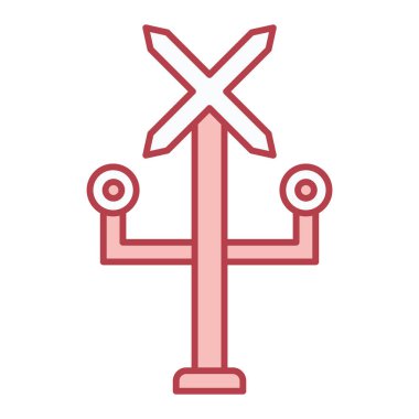 Bir çapraz simgenin vektör illüstrasyonu