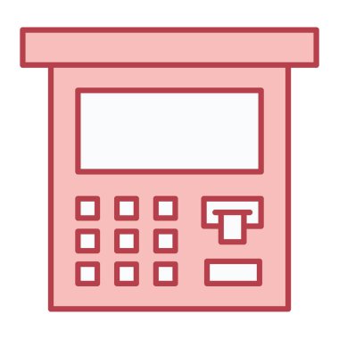 ATM makine kutsal kişilerin resmi, vektör çizim